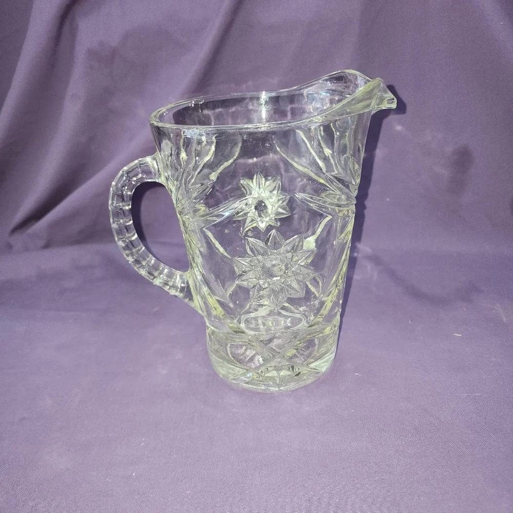 Vintage Pitcher Embossed with Sun and Floral design - Picture 4 of 5